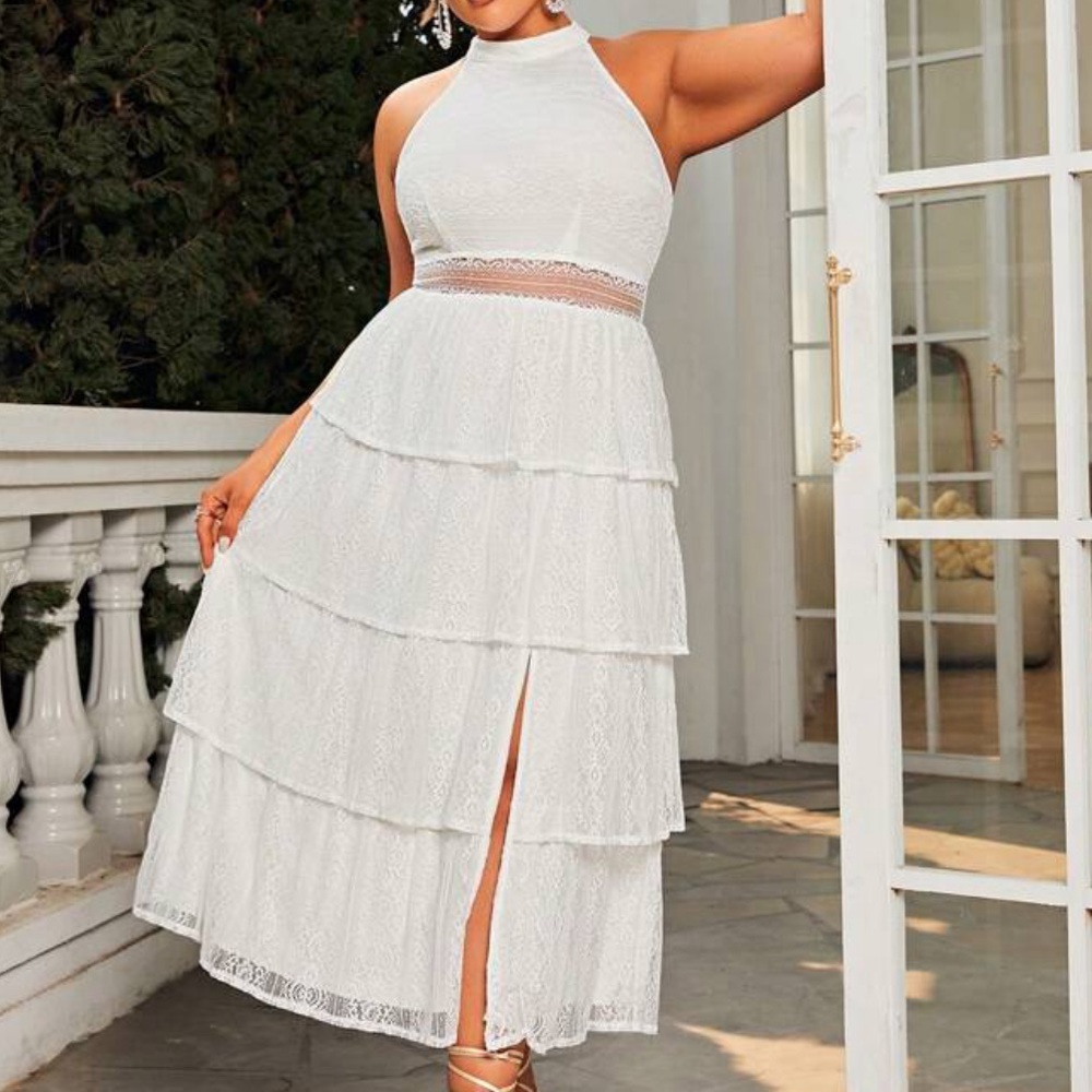 White Lacey Dress size 2X